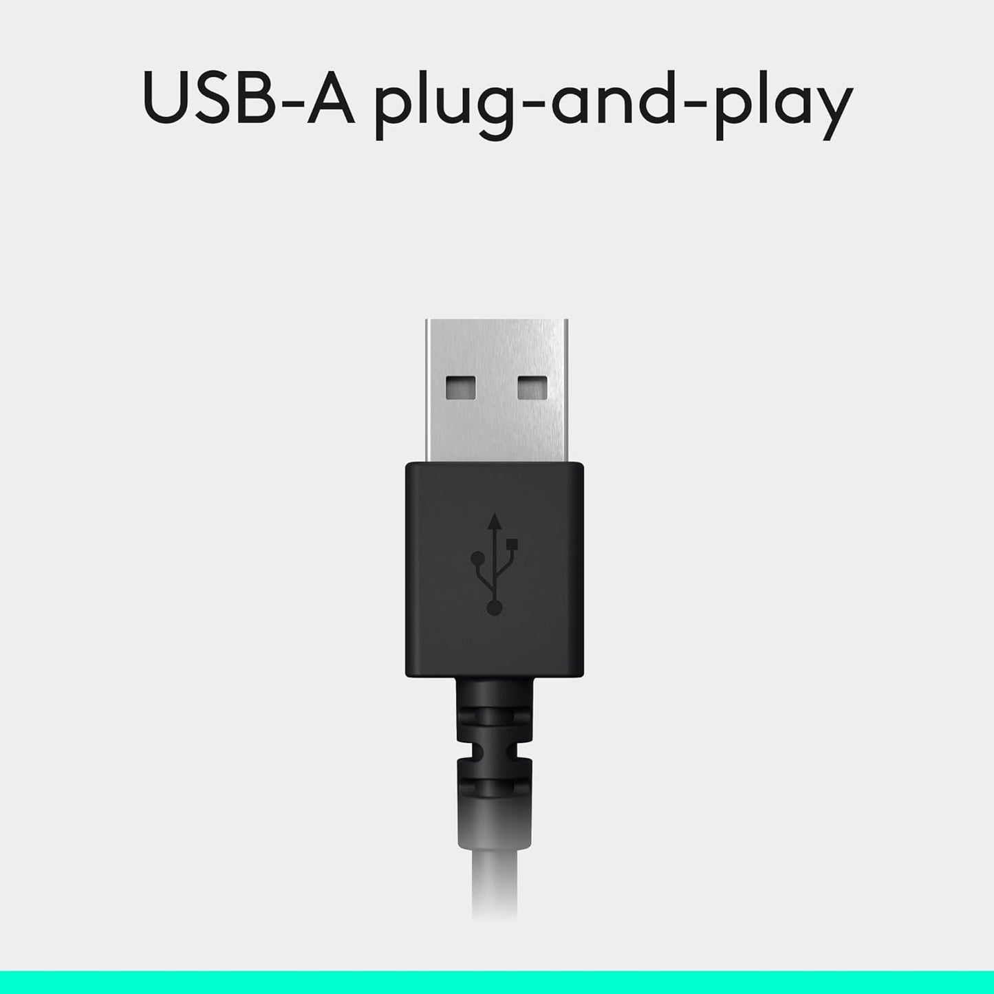 Logitech H390 Wired Headset for Pc/Laptop, Stereo Headphones with Noise Cancelling Microphone, USB-A, In-Line Controls, Works with Chromebook - Black