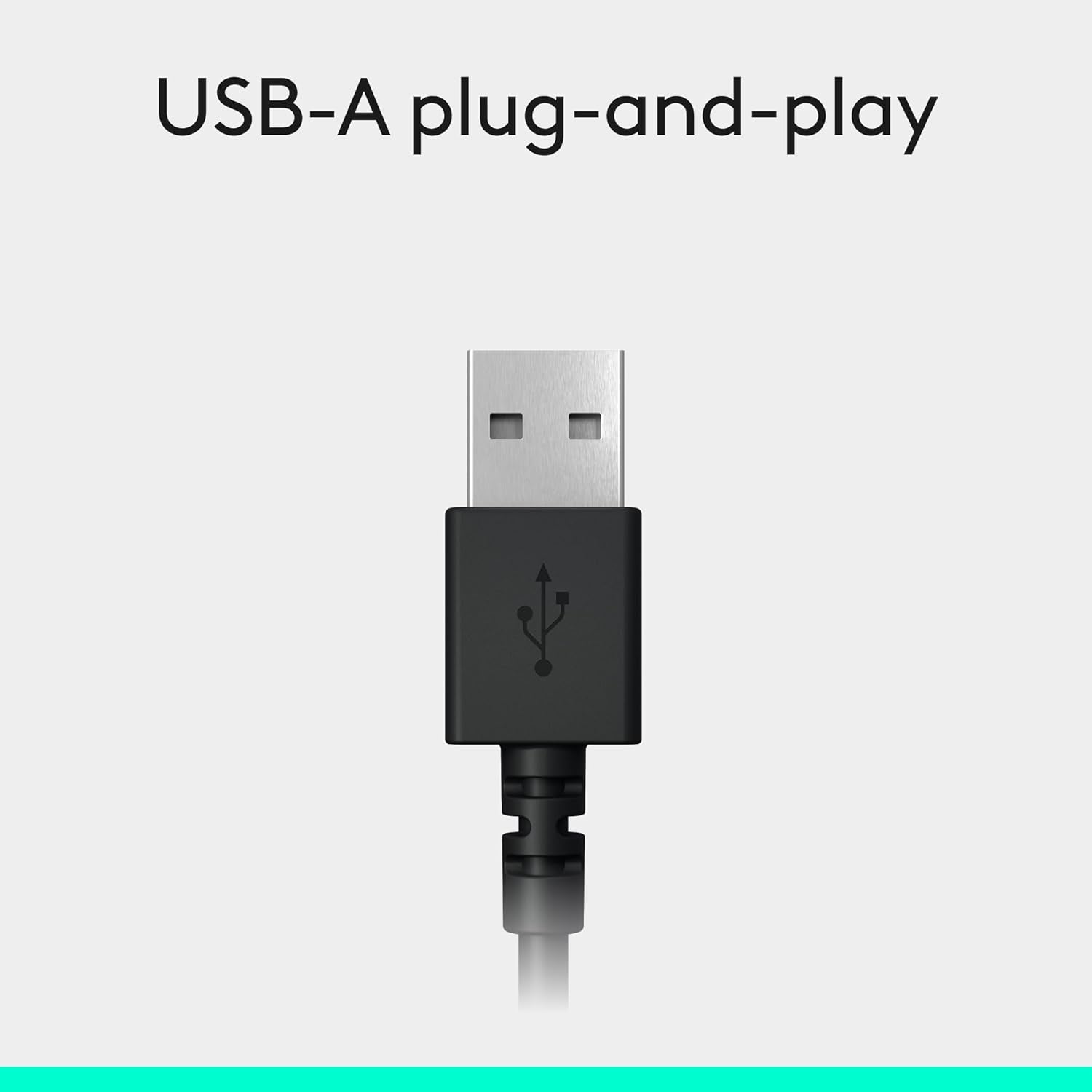 Logitech H390 Wired Headset for Pc/Laptop, Stereo Headphones with Noise Cancelling Microphone, USB-A, In-Line Controls, Works with Chromebook - Black