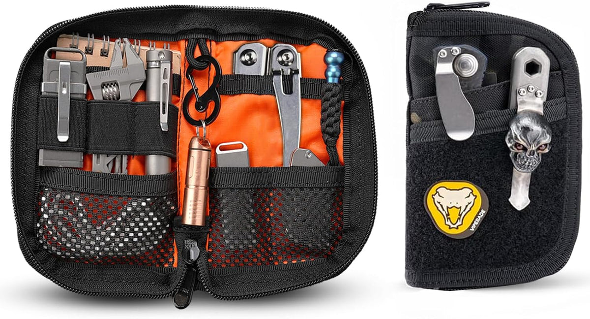 Viral Vault VE10 Compact EDC Organizer Pouch — 500D Fabric, YKK Zipper & Multi-Pocket Storage