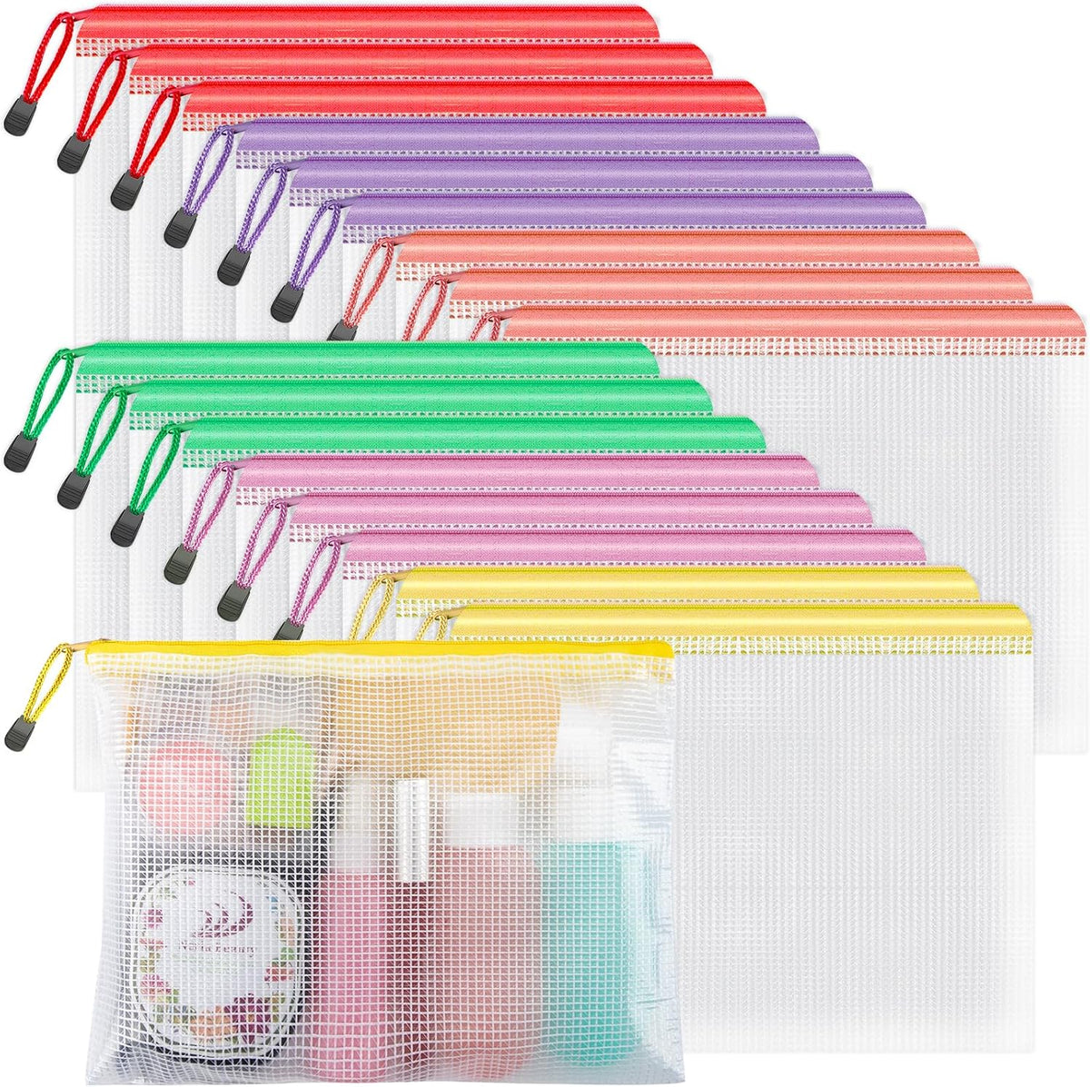 18-Pack Clear PVC Zipper Storage Bags – Large Reusable Organizer Pouches