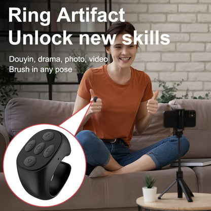 Wireless Bluetooth Remote Control Selfie Ring for Mobile Phones - Compatible with Xiaomi and Apple