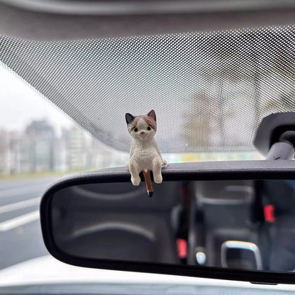 4Pcs Cute Kitten Decoration Creative Sleeping Cat Doll Automobile Screen Ornaments Toys Cat Micro Landscape Decoration Gifts
