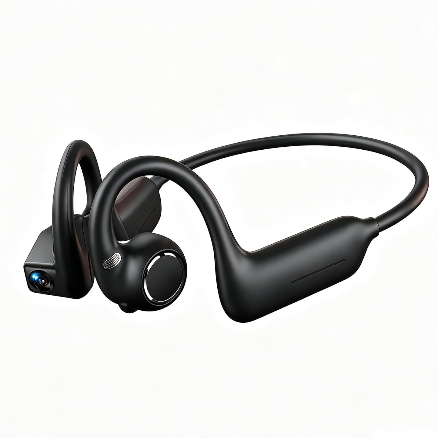 E12 Bone Conduction Headphones with Camera, Open-Ear, Comfort Fit, Hi-Fi | Hands-Free POV Camera, AI Translation & Smart Conversation, Wireless Bluetooth Sport Earphones with App for Running & Travel