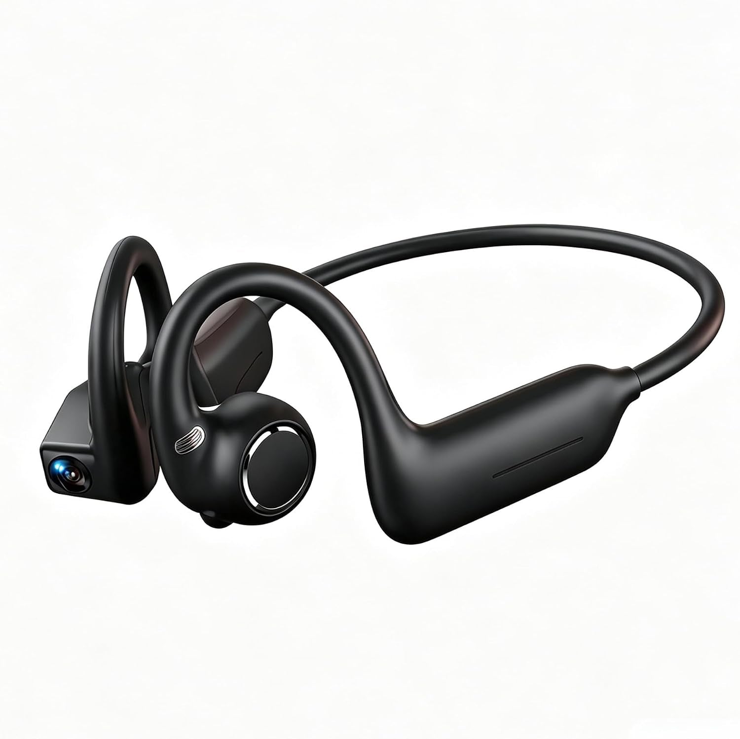 E12 Bone Conduction Headphones with Camera, Open-Ear, Comfort Fit, Hi-Fi | Hands-Free POV Camera, AI Translation & Smart Conversation, Wireless Bluetooth Sport Earphones with App for Running & Travel