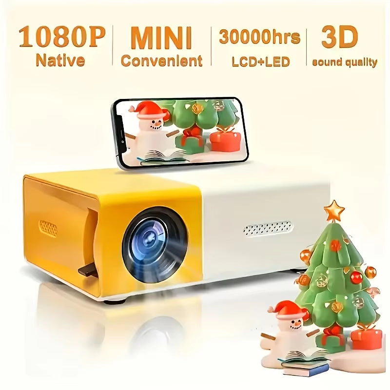 Powerful Native HD Mini Projector Portable Home Theater Projectors Supports HDMI USB Connection