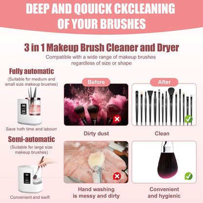 💄 Viral Vault™ Glam Spin™ — 3-in-1 Electric Makeup Brush Cleaner, Dryer & Holder