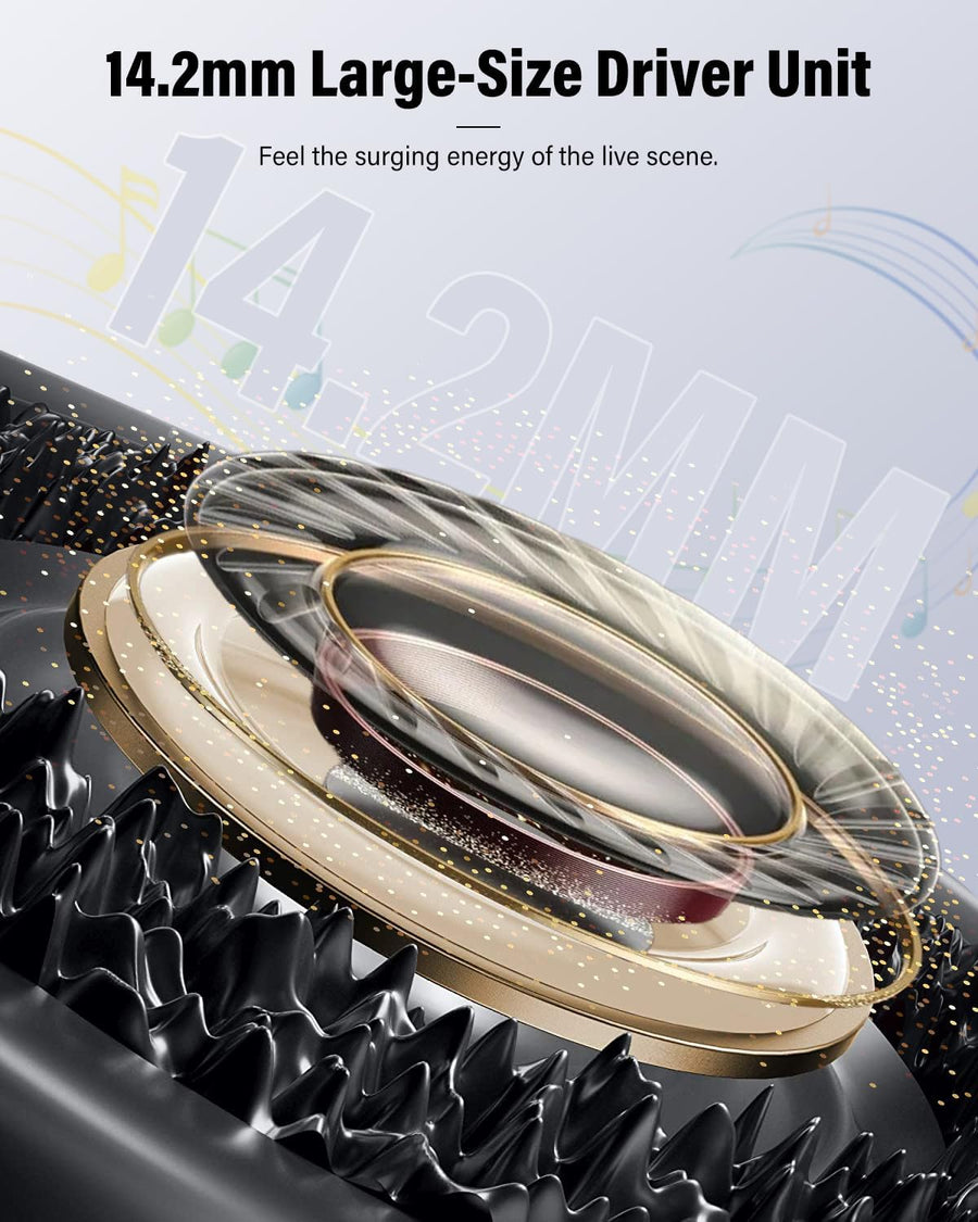 Wireless Earbuds, Bluetooth 5.4 Headphones Bass Stereo, Ear Buds with Noise Cancelling Mic, LED Display in Ear Earphones Clear Calls, IP7 Waterproof Bluetooth Earbuds for Phones/Sports/Laptop, Black