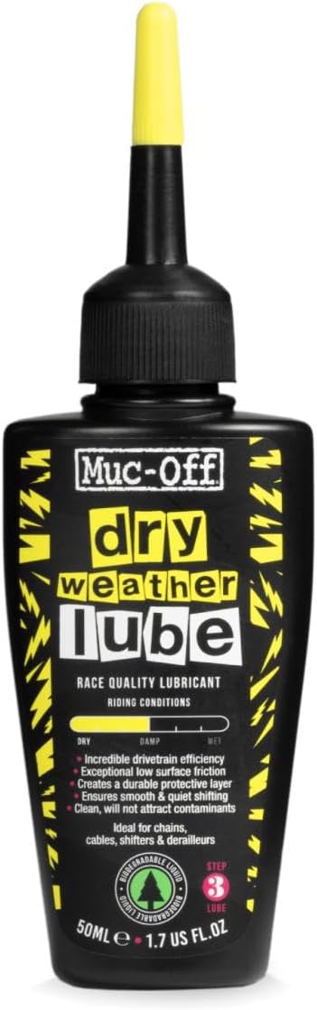 Muc-Off Bio Dry Bike Chain Lube with Microfiber Cloth | Wax-Based Formula for Smooth Gear Shifts | Creates Protective Layer and Reduces Friction