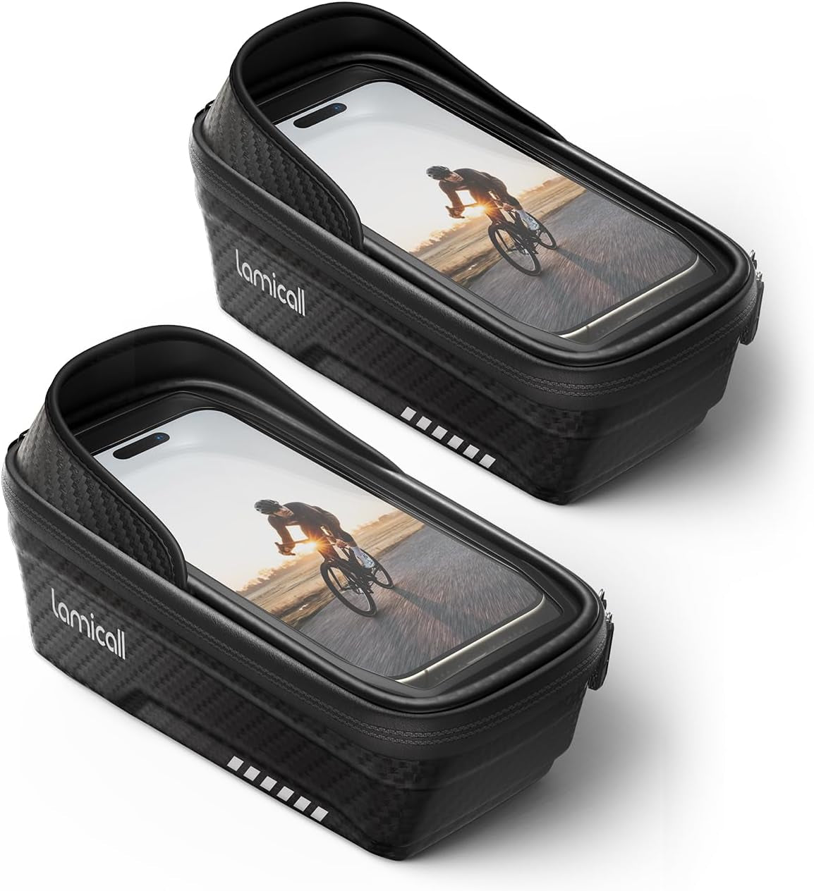 Lamicall Bike Frame Bag Waterproof - [1S Release] [2 in 1] Bike Phone Mount Holder, Bicycle Top Tube Bag, Cycling Pouch with Rain Cover, Bikes Accessories Gifts for Phones under 7"