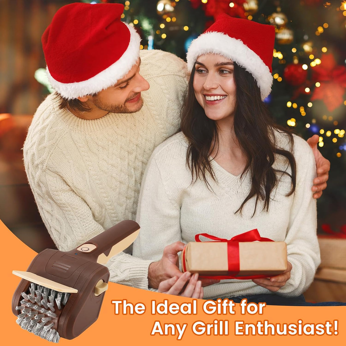 Electric Grill Brush, Cordless Rechargeable BBQ Cleaner with 700 RPM Power
