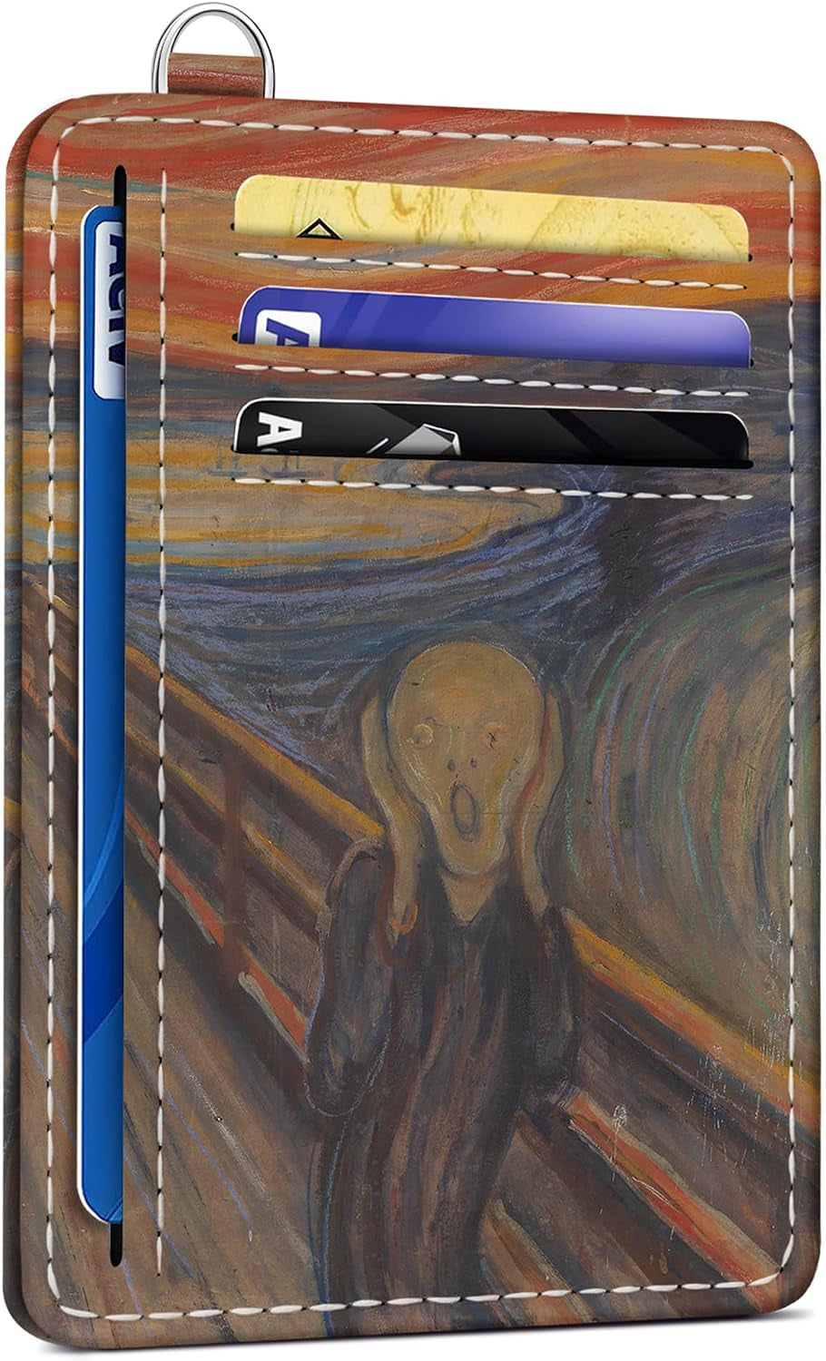 Viral Vault Goth Bookshelf Card Holder — Slim RFID Wallet with ID Window & D-Ring