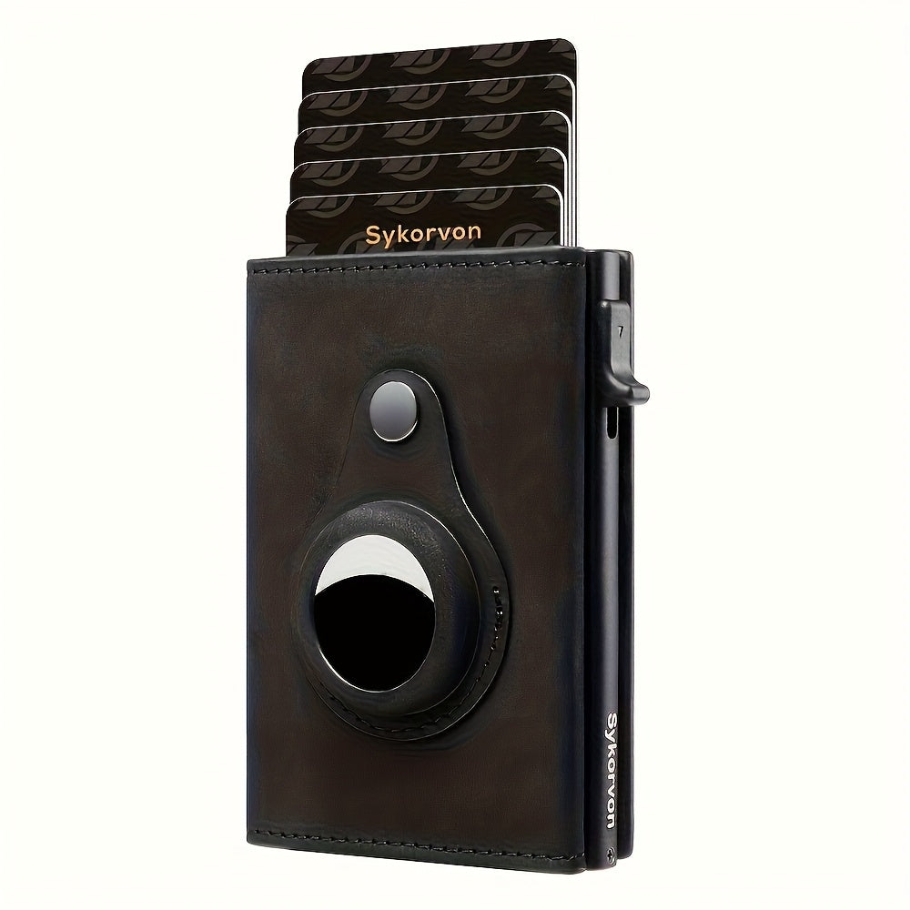 Viral Vault SmartTrack RFID Wallet — Slim Pop-Up Card Holder with AirTag Holder
