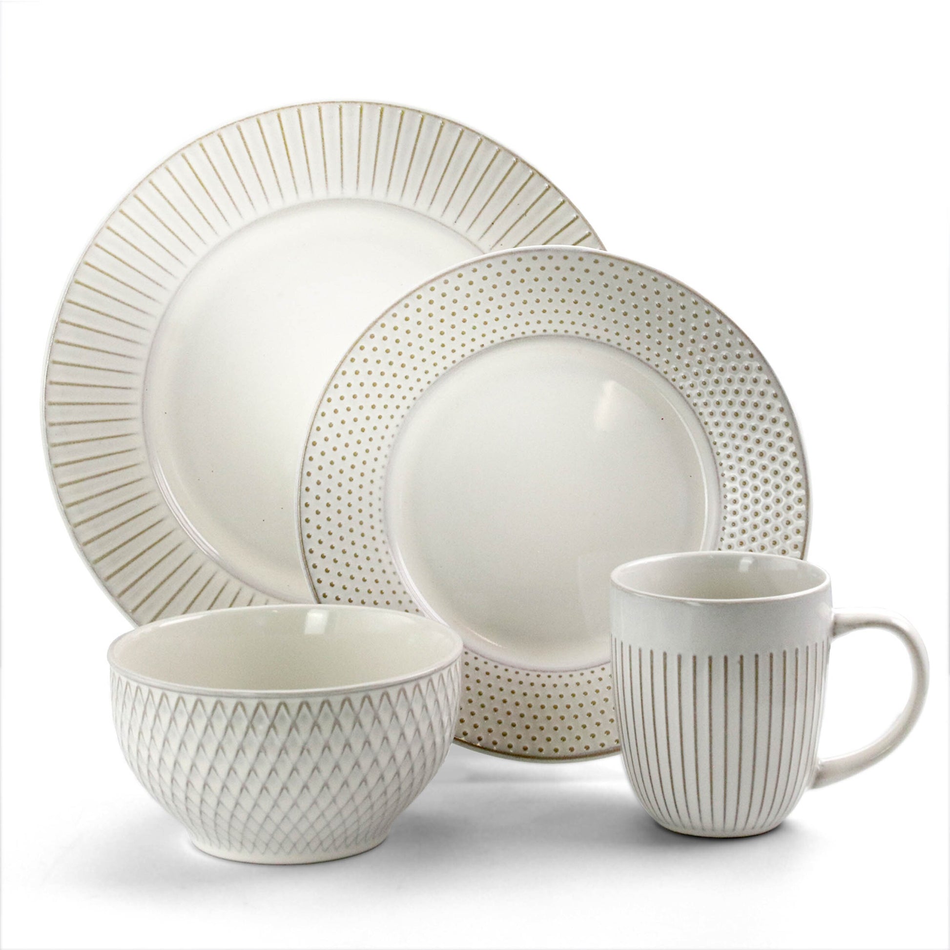 Marketplace Favorites16Pc Dinnerware Set in Embossed White