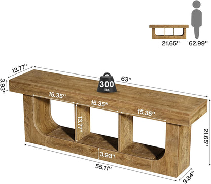 Tribesigns TV Stand for 70-Inch Tvs, 63-Inch Entertainment Center with Storage Shelf, Modern Wood TV Console for Living Room, Bedroom, Brown