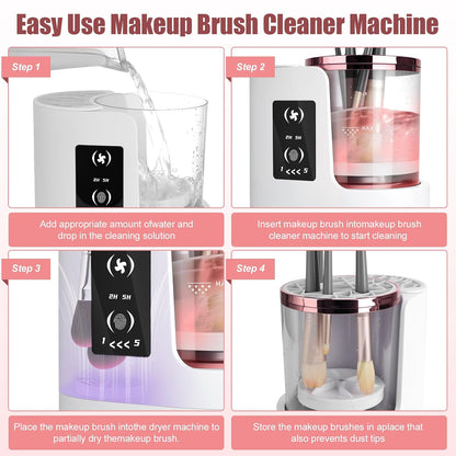 💄 Viral Vault™ Glam Spin™ — 3-in-1 Electric Makeup Brush Cleaner, Dryer & Holder