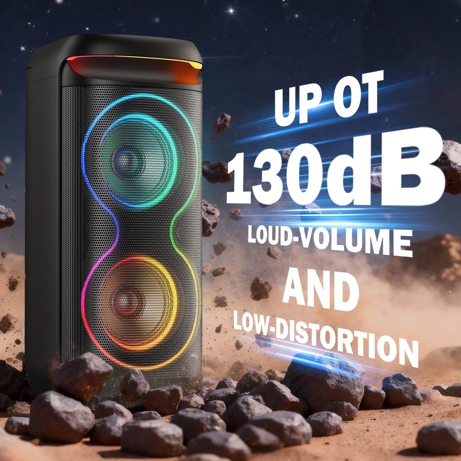 JYX T20 Bluetooth Party Speaker | Portable PA System with Dual 6.5" Subwoofers, RGB Lights & Karaoke