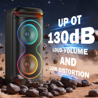 JYX T20 Bluetooth Party Speaker | Portable PA System with Dual 6.5" Subwoofers, RGB Lights & Karaoke