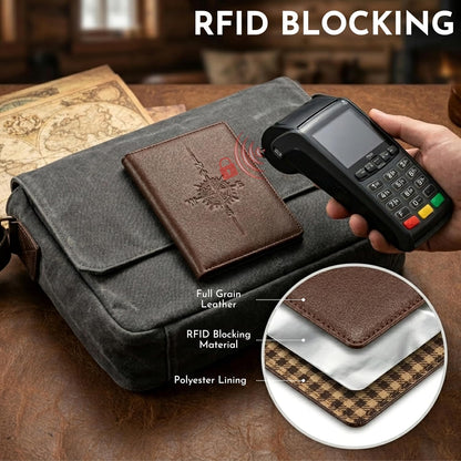  Viral Vault Leather Passport Holder — Genuine Leather, RFID Blocking & Air Tag Holder