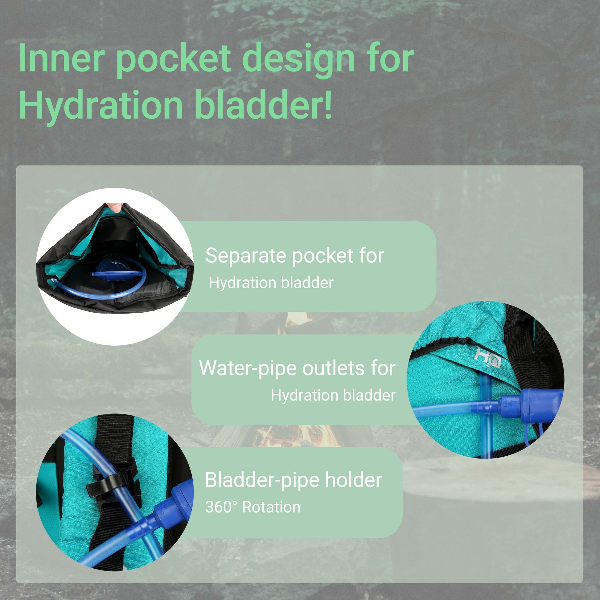 60L Travel Hiking Camping Backpack with Rain Cover, Backpack Water Resistant,Climbing Backpack for Men Women