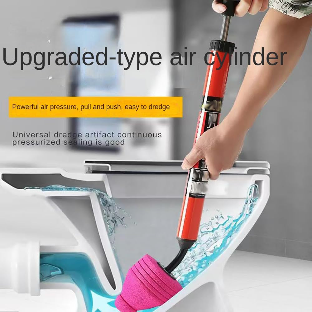 High Pressure Toilet Flush, Toilet Snake, Toilet Air Plunger, Toilet Air Flush, Heavy Duty Toilet Flush, Bathroom Kitchen Tub Plumbing Cleaning Tool (2)