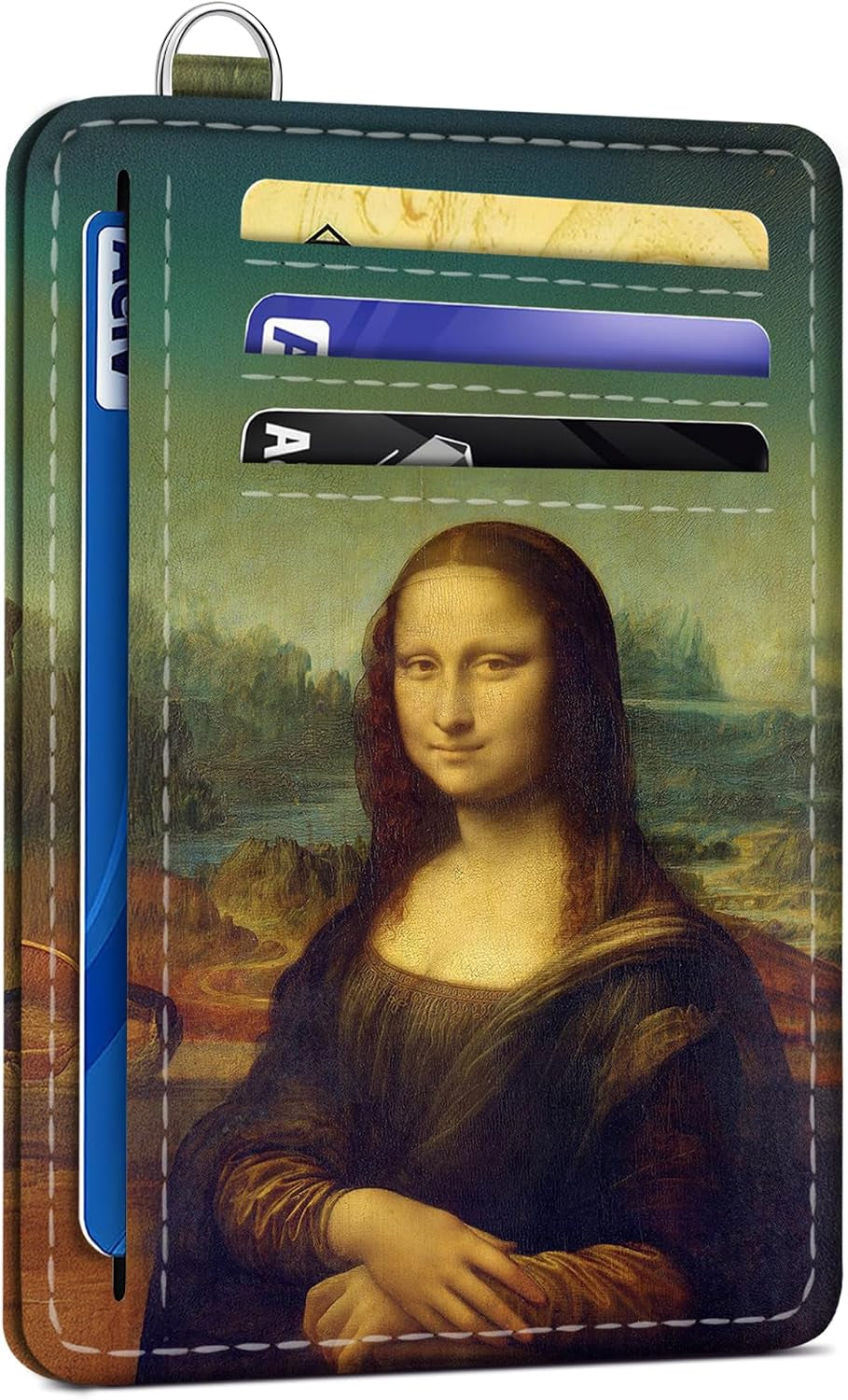 Viral Vault Goth Bookshelf Card Holder — Slim RFID Wallet with ID Window & D-Ring