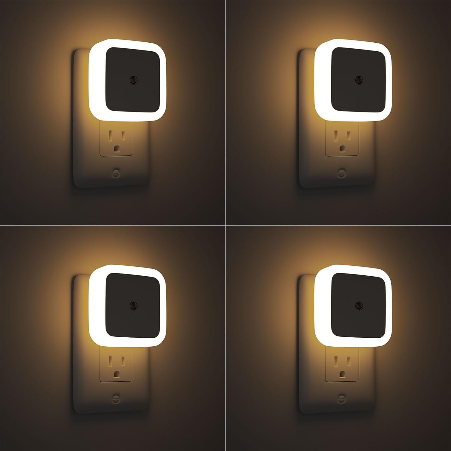 Sujeet Night Light, Night Lights Plug into Wall 4-Pack, Nightlight Plug in Night Lights, Dusk to Dawn Night Lamp Led Night Light for Bedroom, Bathroom, Hallway Warm White