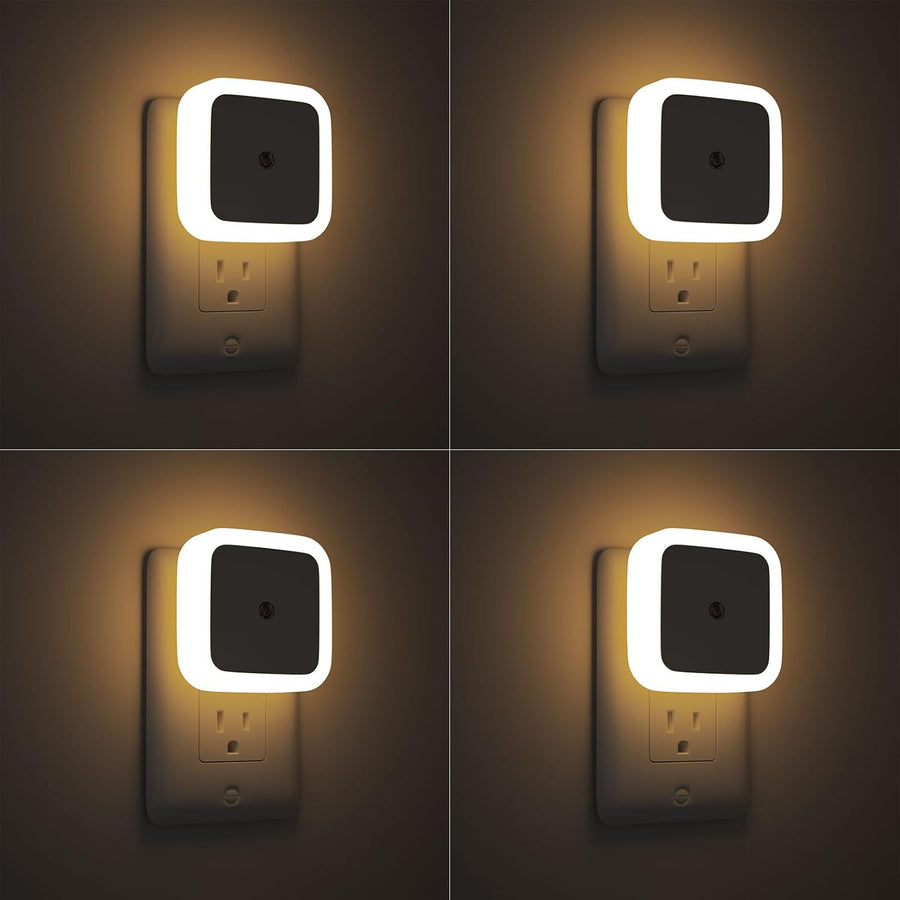 Sujeet Night Light, Night Lights Plug into Wall 4-Pack, Nightlight Plug in Night Lights, Dusk to Dawn Night Lamp Led Night Light for Bedroom, Bathroom, Hallway Warm White