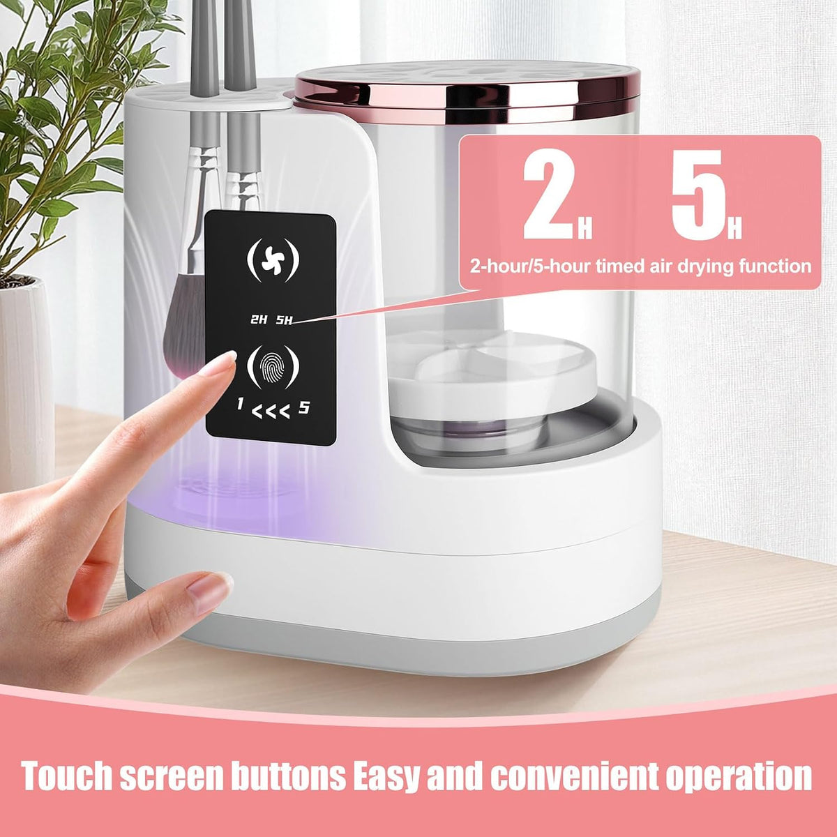 💄 Viral Vault™ Glam Spin™ — 3-in-1 Electric Makeup Brush Cleaner, Dryer & Holder