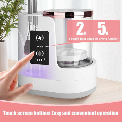 💄 Viral Vault™ Glam Spin™ — 3-in-1 Electric Makeup Brush Cleaner, Dryer & Holder