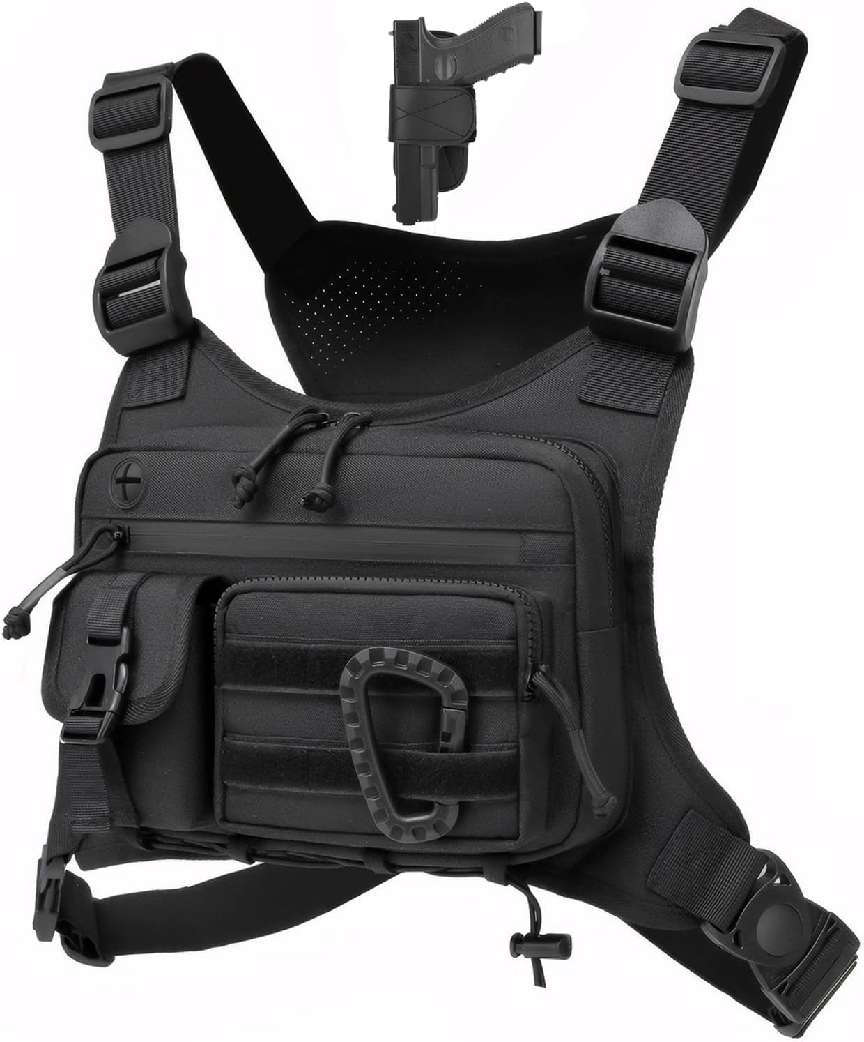 Outdoor Chest Bag for Men and Women, Tactical Vest for Running, Cycling, EDC Chest Pack Rig for Sports and Workouts