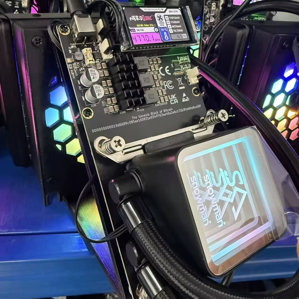 Brand New Nerdqaxe++ Hydro 4.8Th/S 80W BTC Miner 16J/Th 4*BM1370 ASIC Chips, 2.4G Wifi Crypto Machine Open-Source Miner with PSU