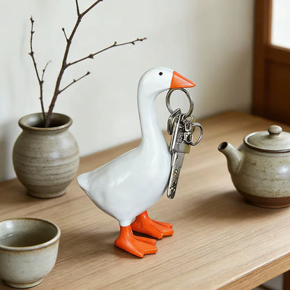 1Pc Magnetic Goose Key Chain Home Decoration Sculpture Office Desk Decoration Resin Goose Duck Sculpture Tool Rack Home Gift
