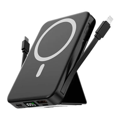 Portable Wireless Fast Charger, 10000Mah (5000-10000Mah Range) Smart Power Bank with 22.5W PD Quick Charge, USB-C Port, LED Display, Compatible with Iphone Series for Travel Use