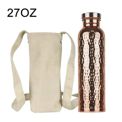 Copper Water Bottle Leak-Proof Insulated Copper Water Bottle Portable Leakproof 27Oz Cup for Gym Camping Traveling Sports Daily