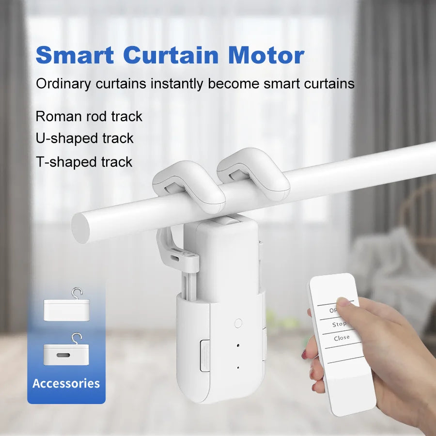 Smart for Home Curtain Opener Electronic 3In1Track Curtain Motor Robot Remote Button Control Automatic Curtain Opener