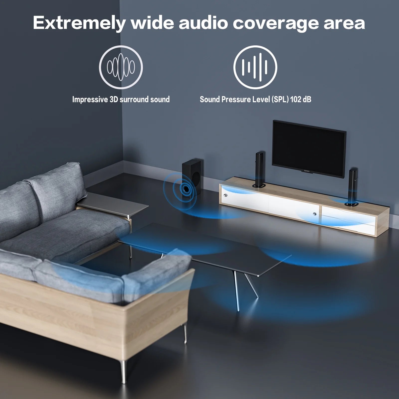 TOPVISION 4.1Ch Sound Bar with Subwoofer, 120W Separable Sound Bar for TV, 2-In-1 Detachable Sound Bar with Usb/Aux/Coaxial/Optical/Hdmi/Bluetooth