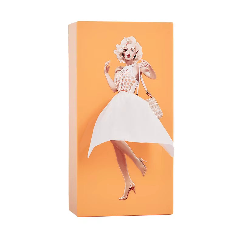 Luxurious Tabletop Decorative Piece - Anime Girl Tissue Dispenser with Elegant Fluffy Skirt Tissue Box Car Tissue Holder