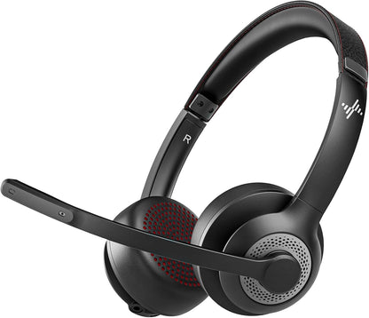 Wireless Headset with Mic for Work, Bluetooth V5.2 Headphones with AI Noise Cancelling Microphone, USB Dongle, Clear Calls & Mic Mute, for Laptop, PC, Iphone & Android Phones