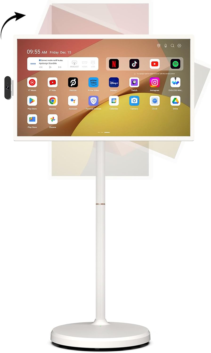 Apolosign 32'' UHD 4K Smart Portable TV 2Nd Gen, 16(8+8) GB RAM+256GB, Android 16, Edla-Certified, Portable Touch Screen Monitor, Built-In 15000Mah Battery, Full Swivel Rotation, Voice Remote Control