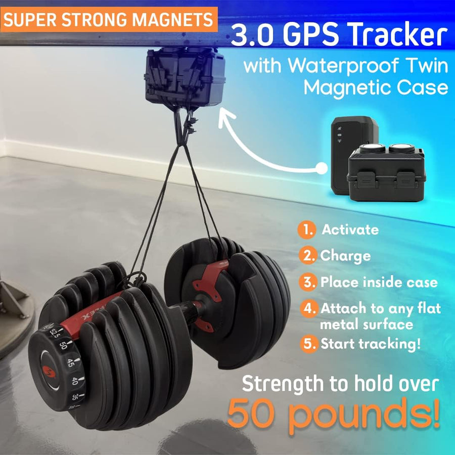 Optimus 3.0 GPS Tracker - over 1 Month Battery - with Heavy Duty Waterproof Case and Powerful Magnets for Vehicles and Assets