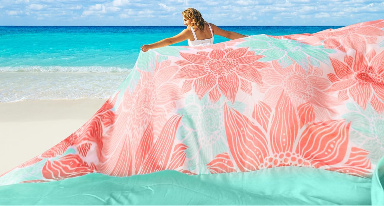 Coast Traveler™ / HIHOHO Beach Blanket Waterproof Sand proof Extra Large Beach Mat 79" X 83"/120"X108"For 1-8 Adults Quick Drying Durable Outdoor Picnic Mat for Beach Travel Camping Hiking
