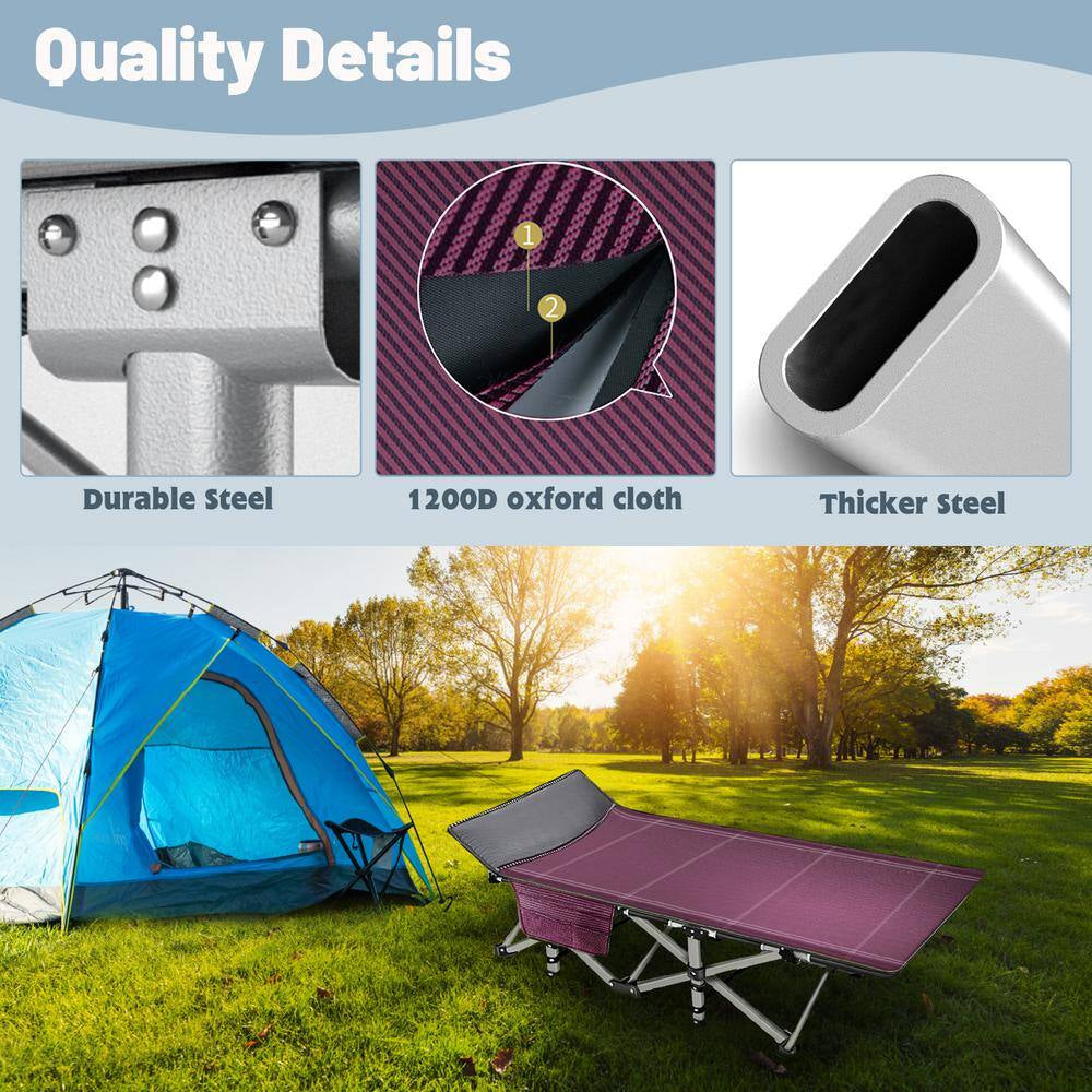 Folding Camping Cot for Adults and Kids,Folding Guest Bed Cot,Sleeping Cot Folding Bed W/ 2 Sided Mattress and Carry Bag