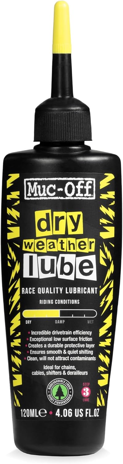 Muc-Off Bio Dry Bike Chain Lube with Microfiber Cloth | Wax-Based Formula for Smooth Gear Shifts | Creates Protective Layer and Reduces Friction
