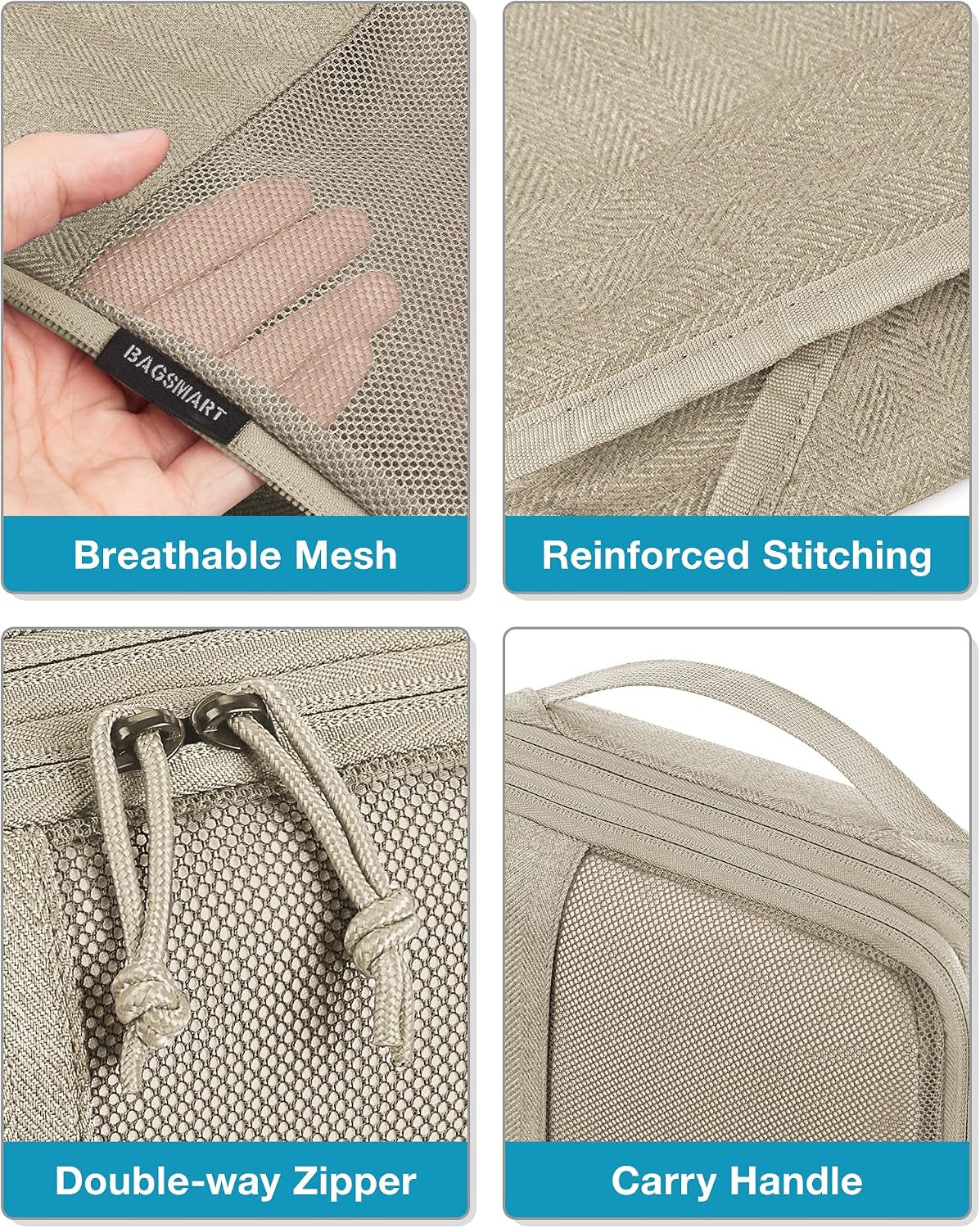 6-Piece Compression Packing Cubes Set – Space-Saving Travel Organizers