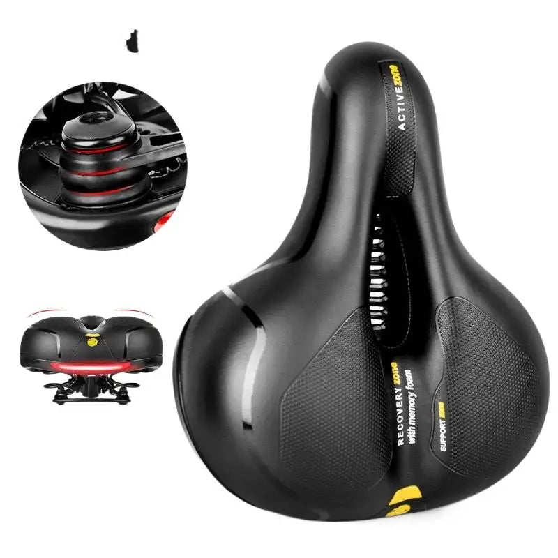 ESLNF Hollow Breathable Bicycle Saddle MTB Road Bike Saddle Shock Absorbing Comfortable Big Butt Bike Seat Bicycle Accessories