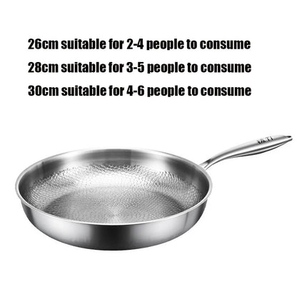 26/28/30Cm German Pure Titanium Frying Pan Non-Stick Frying Pan Uncoated Fish Scale Hammer Pattern Titanium Alloy Cookware