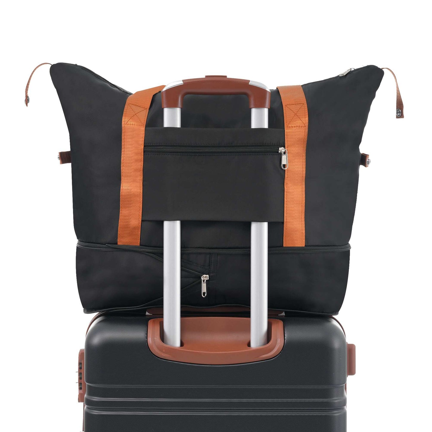 3-Piece, 24-Inch Vintage Hard-Shell Luggage Lightweight Luggage with Swivel Wheels and TSA Lock, for Boarding Travel, Black