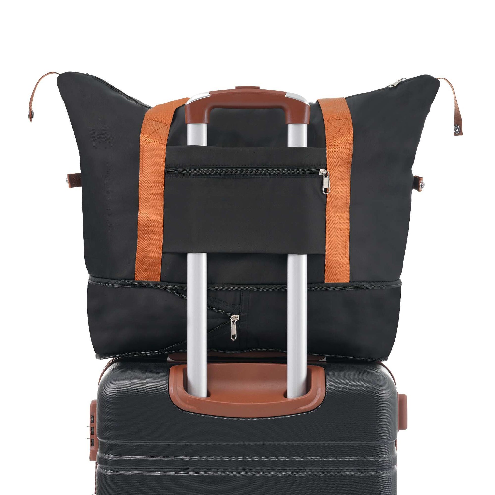 3-Piece, 24-Inch Vintage Hard-Shell Luggage Lightweight Luggage with Swivel Wheels and TSA Lock, for Boarding Travel, Black