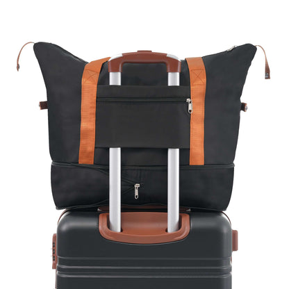 3-Piece, 24-Inch Vintage Hard-Shell Luggage Lightweight Luggage with Swivel Wheels and TSA Lock, for Boarding Travel, Black