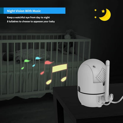 No Wifi Baby Monitor 5" Screen 30-Hour Battery Pan-Tilt-Zoom Video Upgrade with Camera and Audio, Night Vision, VOX, 2-Way Talk, 8 Lullabies and 1000Ft Range